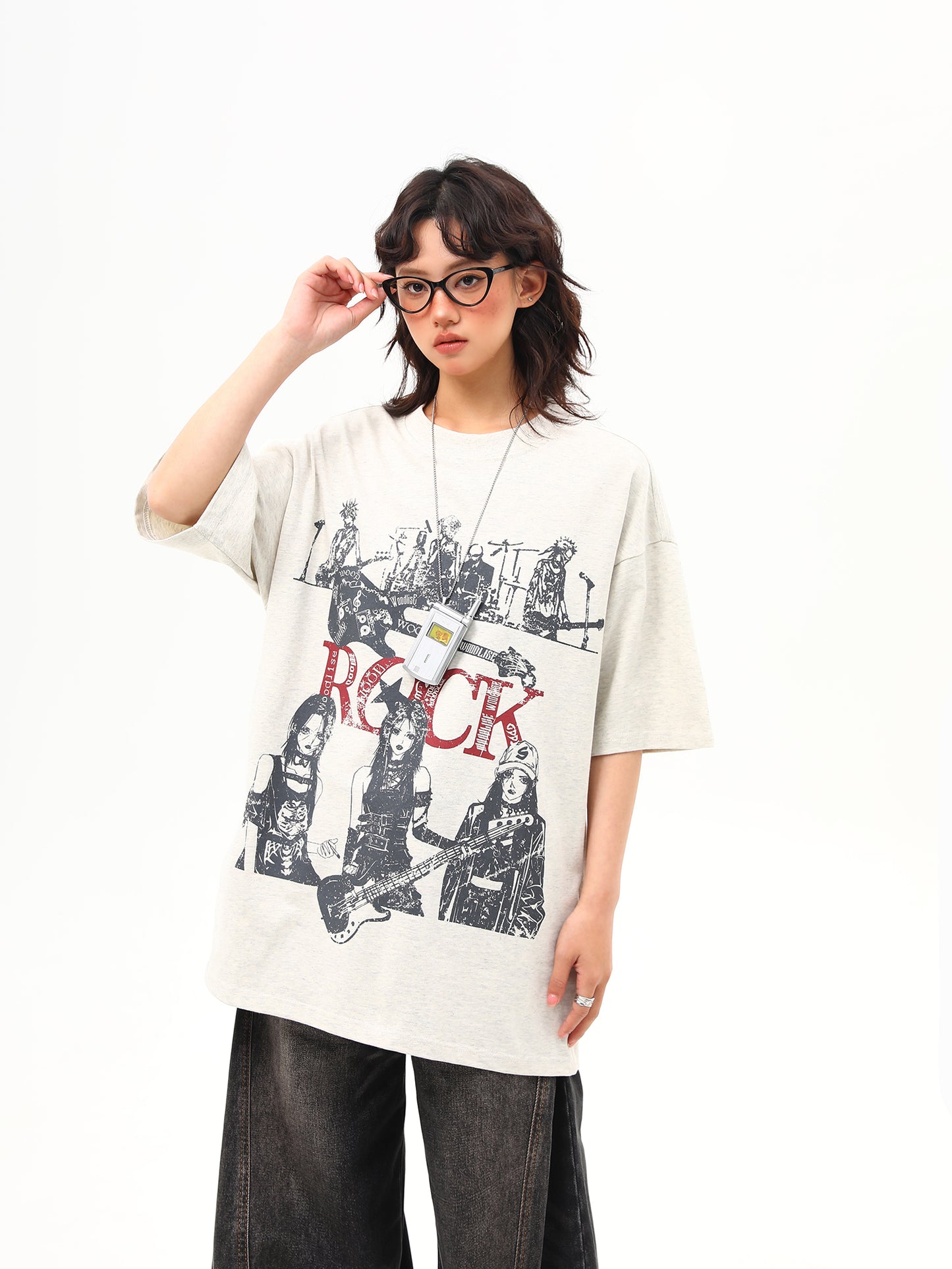 バンド プリント Tシャツ P2017