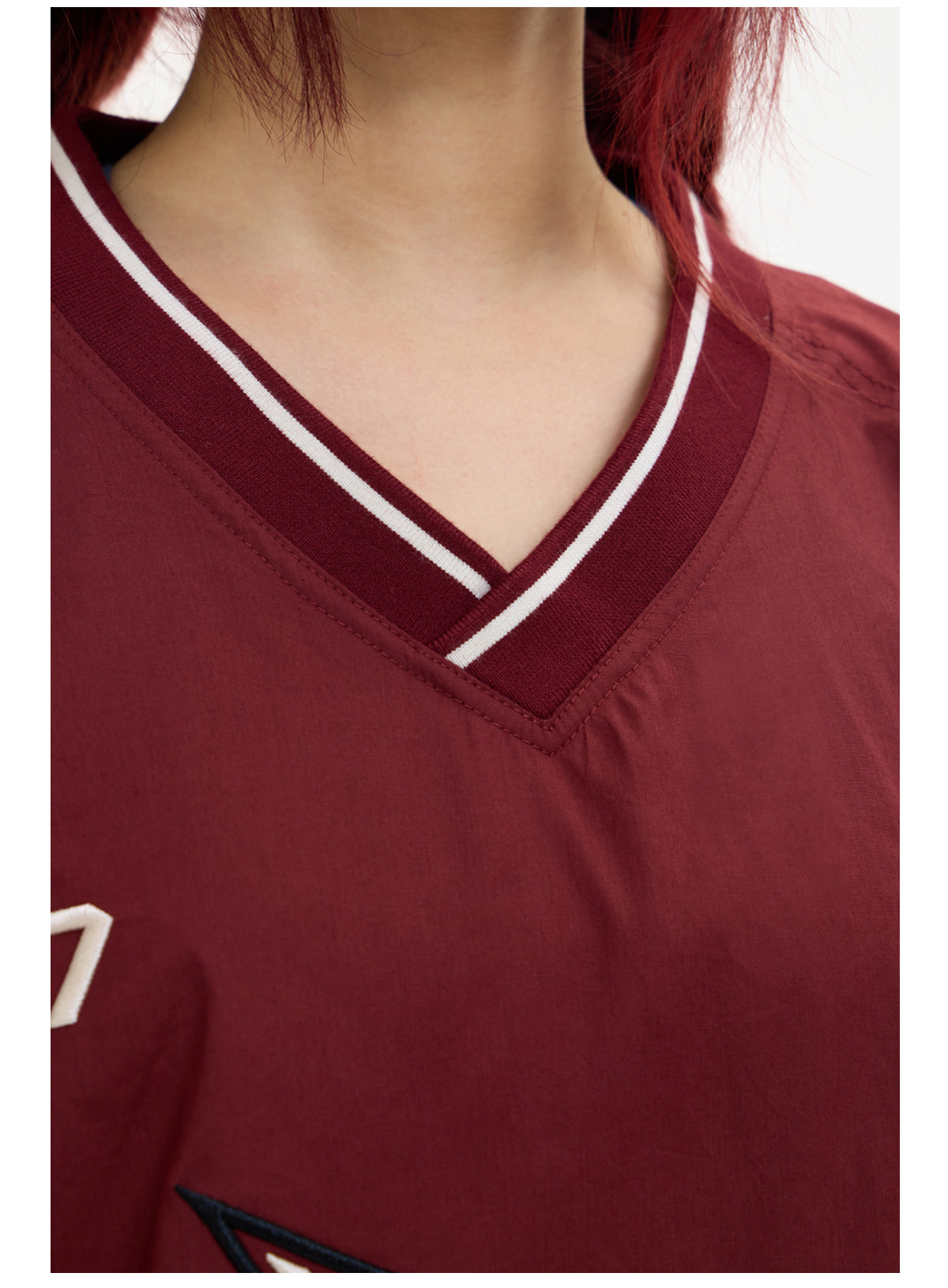 2-way V-neck layered casual sweatshirt P545