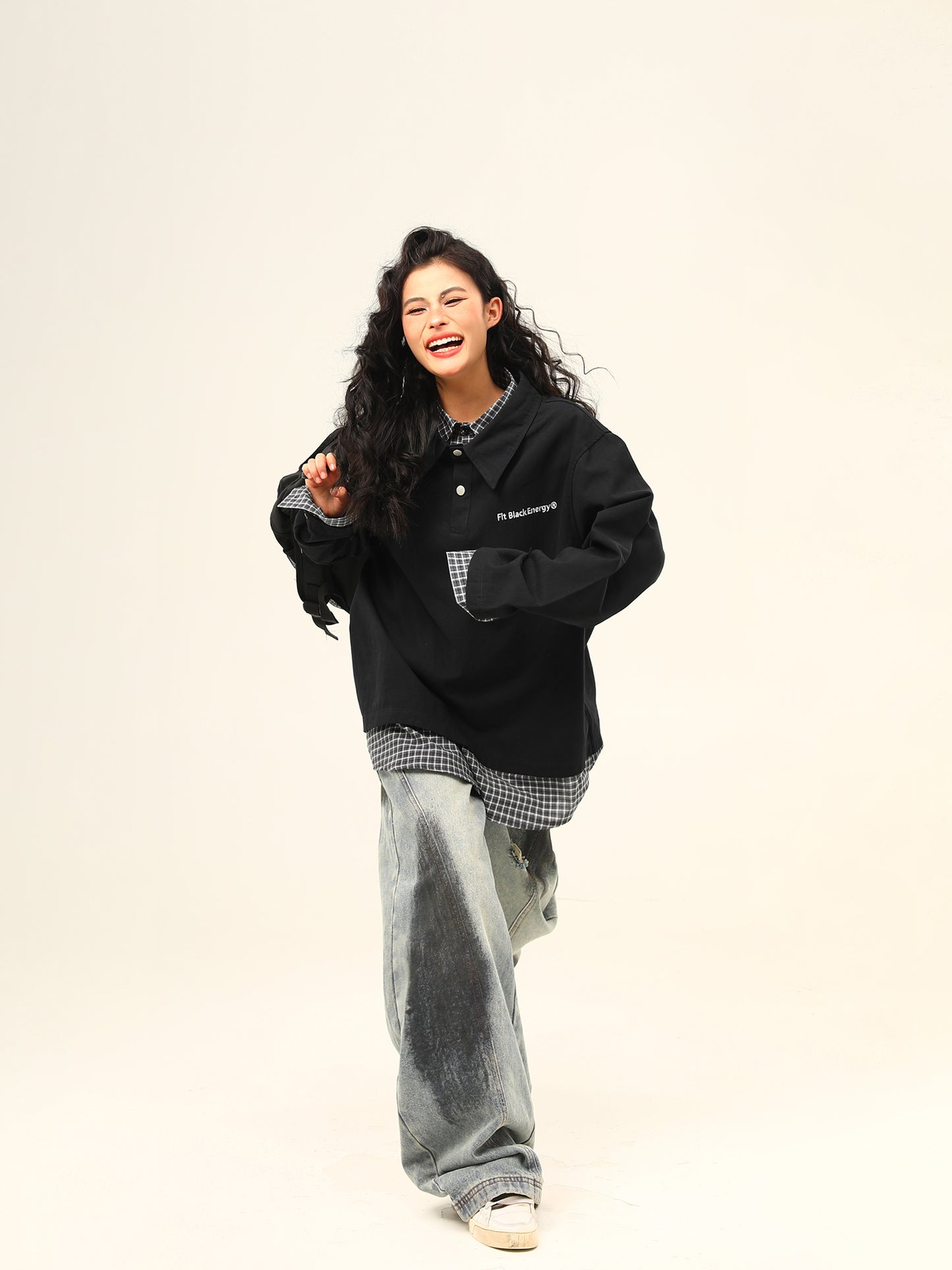 ワークウェア フェイクツーピース シャツ P1919