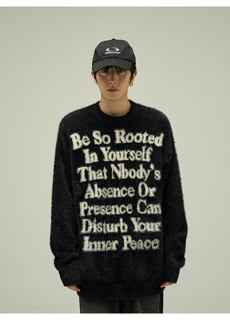 Loose fit letter knit P346