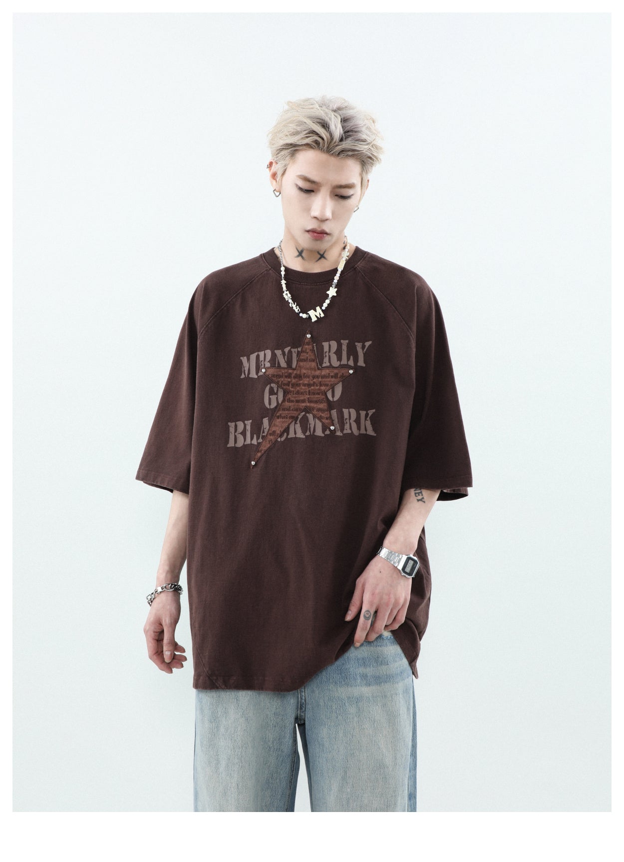 オーバーサイズワッペンTシャツ P178