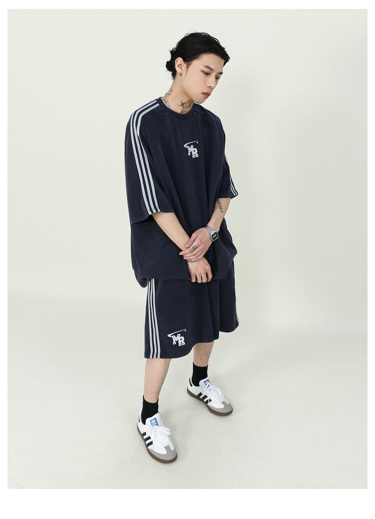 Oversized side line shorts P181