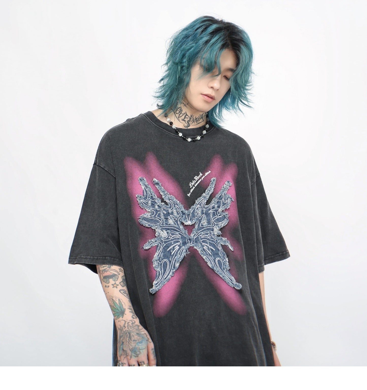 ダメージウォッシュド ショートスリーブTシャツ P1370