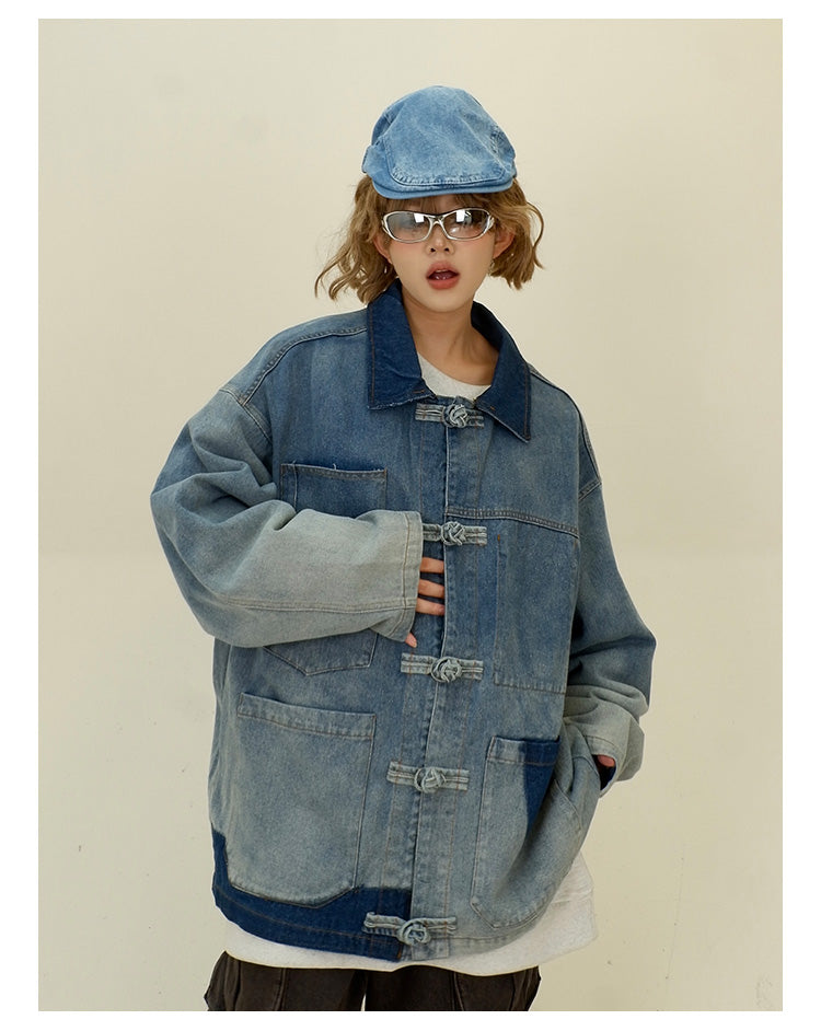 ディスクバックル ダメージデニムジャケット P1788