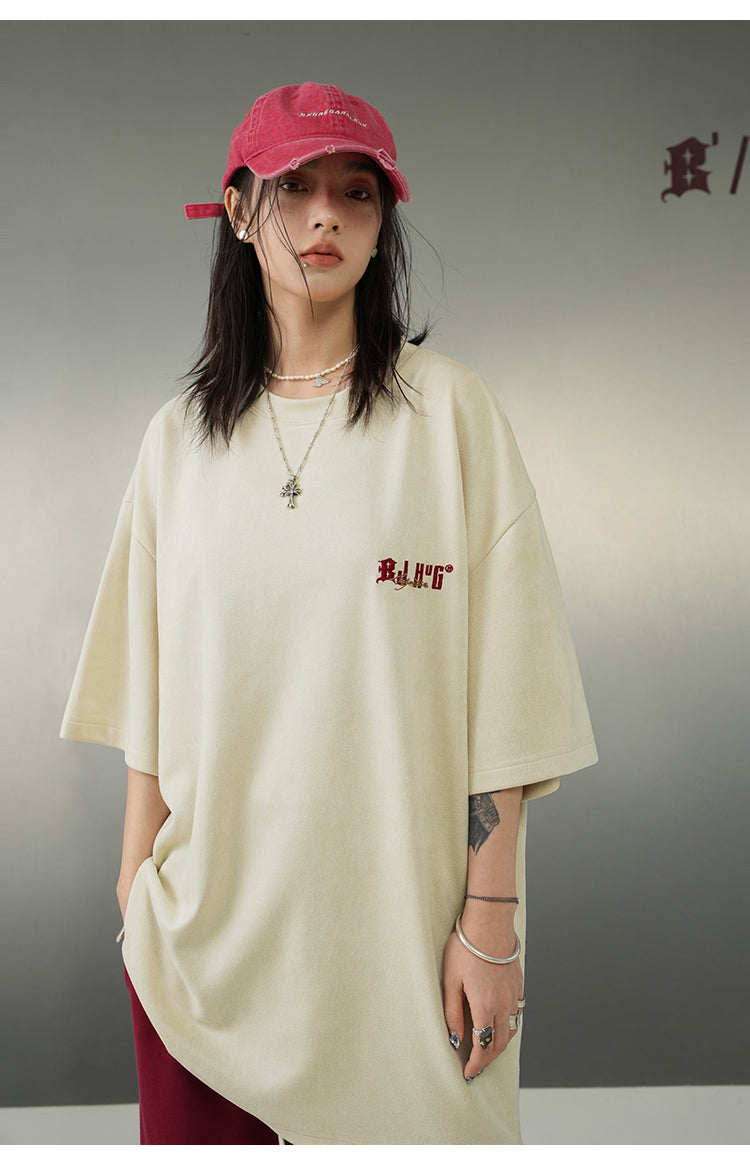 コントラストカラー 刺繍Tシャツ P2152