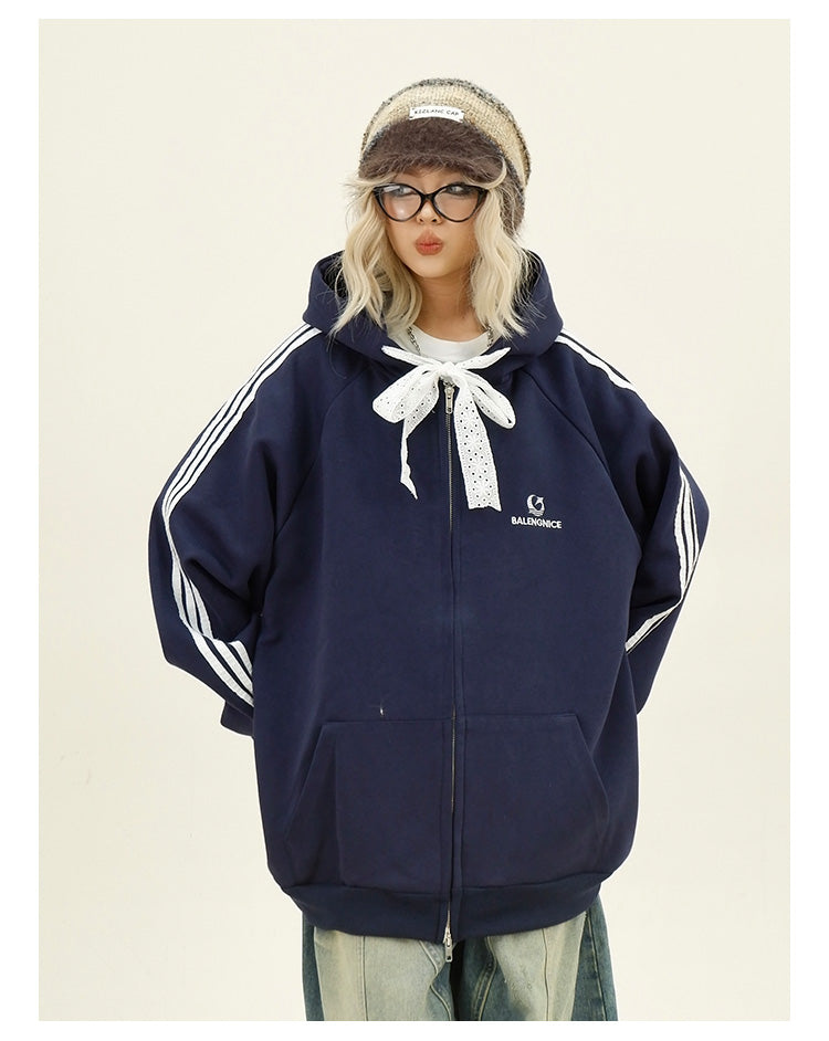 レースストラップサイドラインパーカー P1787