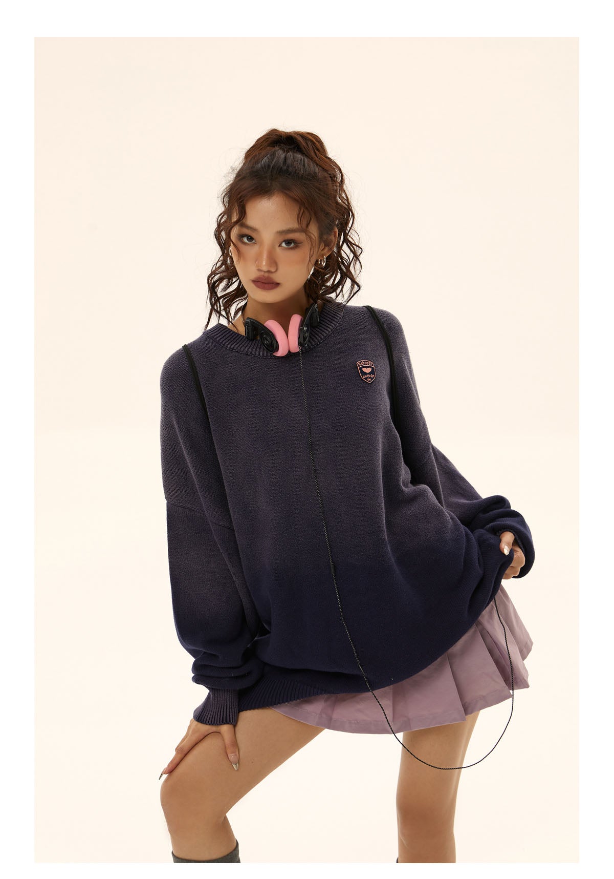 Loose fit retro gradient sweatshirt P460