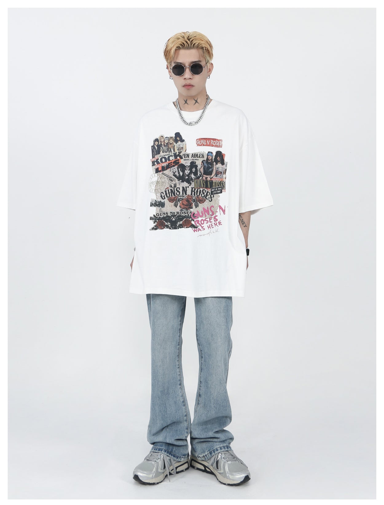 レトロフロントグラフィックTシャツ P198