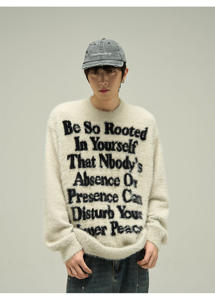 Loose fit letter knit P346