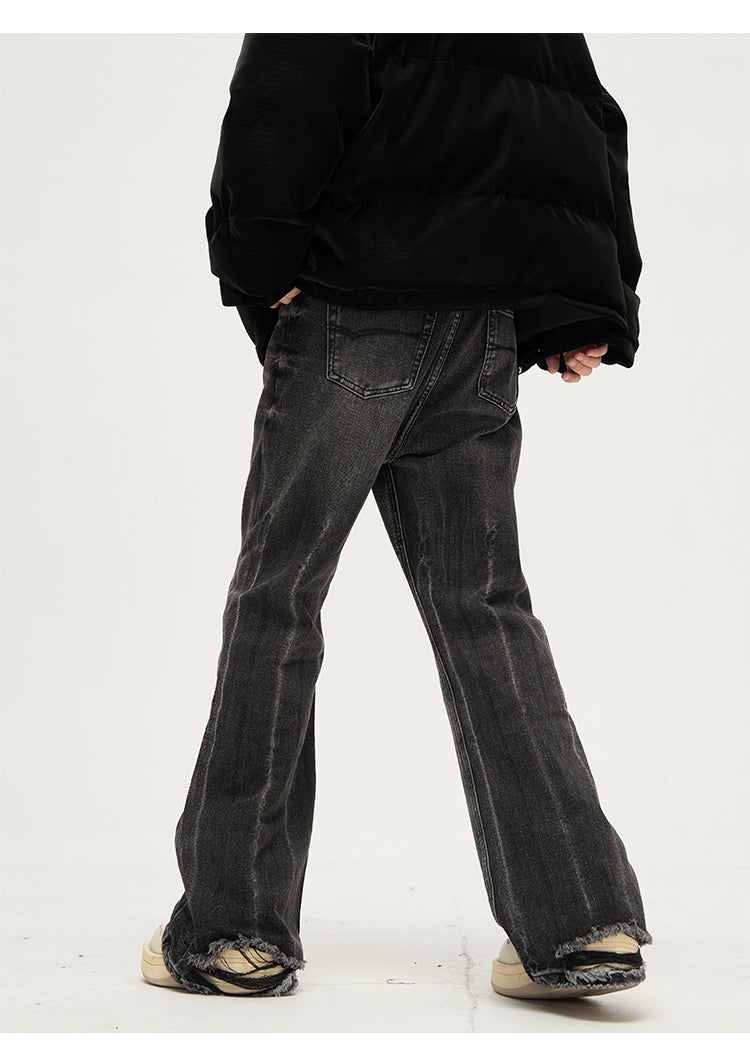 Slim fit distressed retro denim pants P345