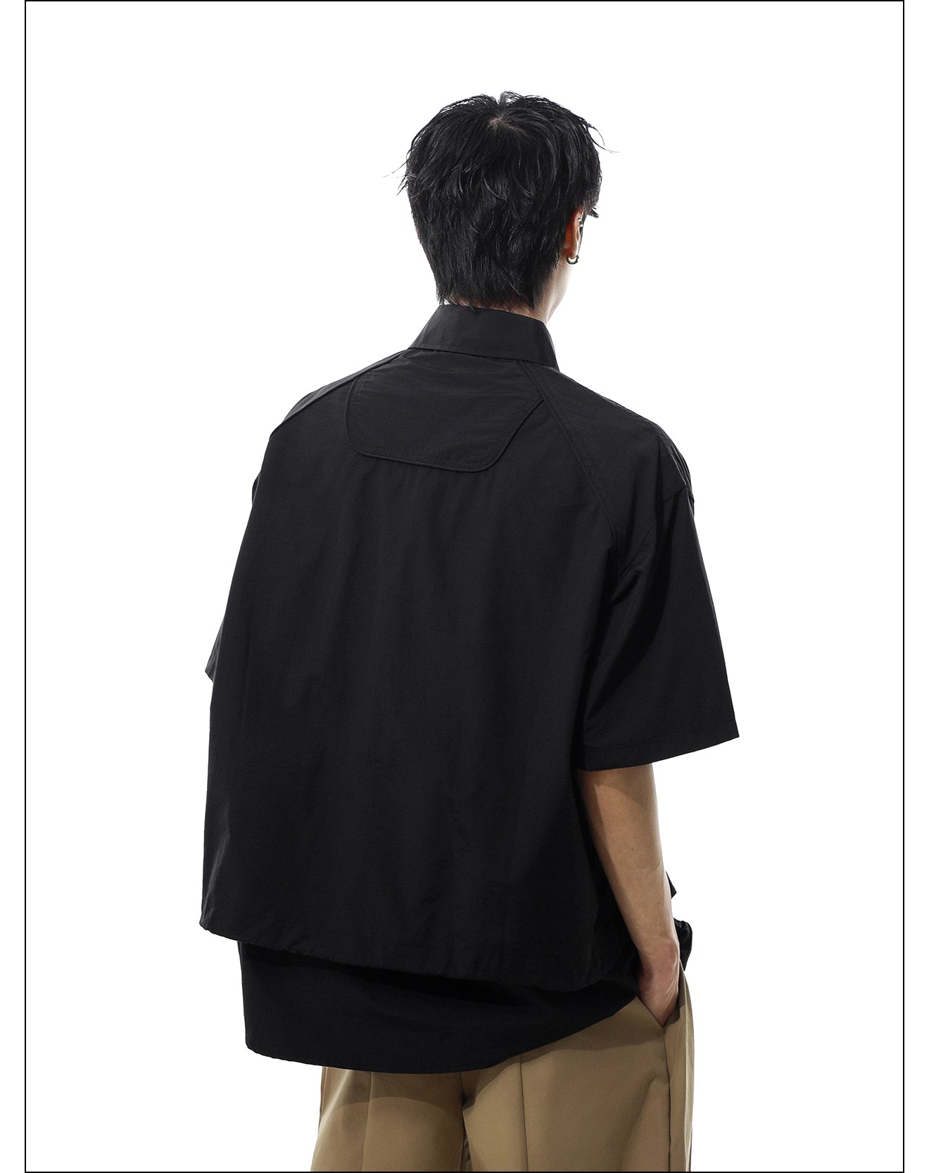 レトロ レタープリント シャツ P2085