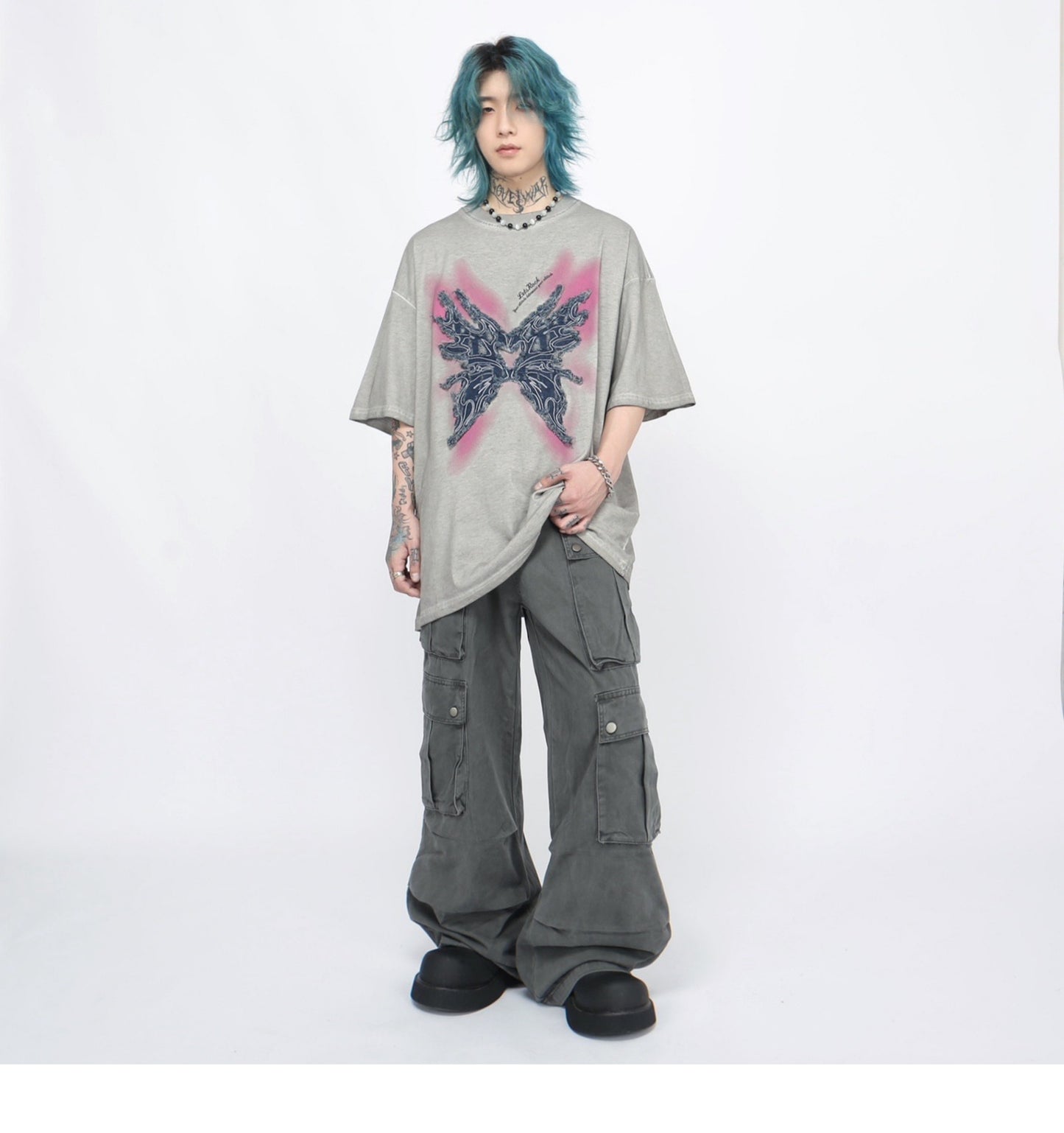 Damaged Washed Short Sleeve T-Shirt P1370