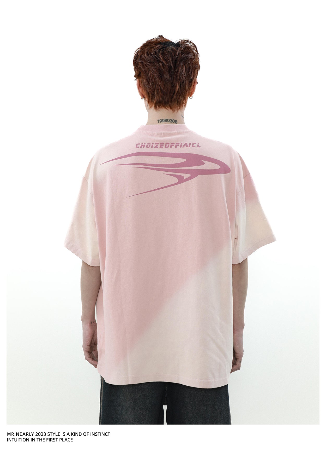 American retro wash gradient short sleeve T-shirt P1339