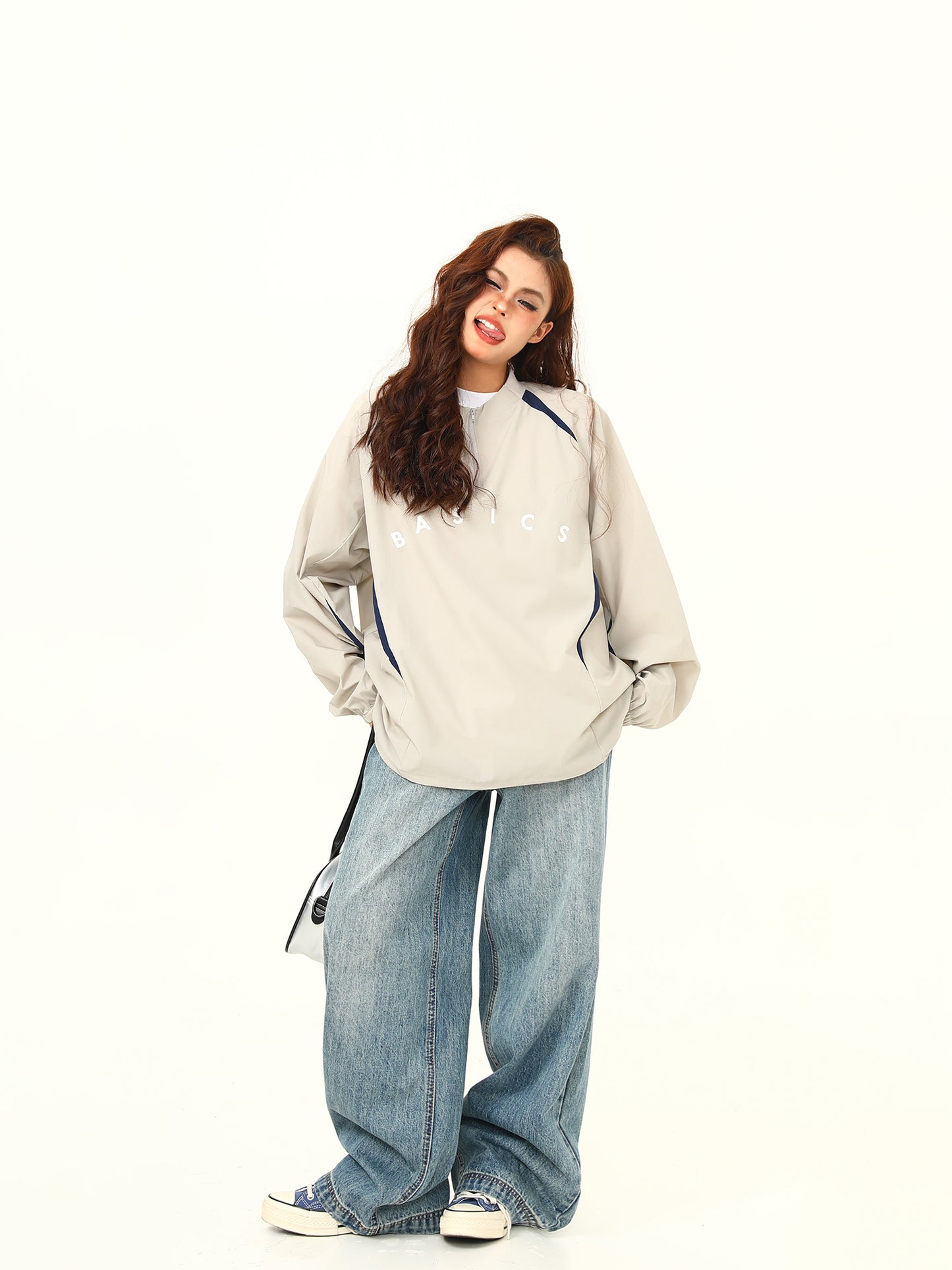 ハーフジップ アウトドア スウェットシャツ P1728