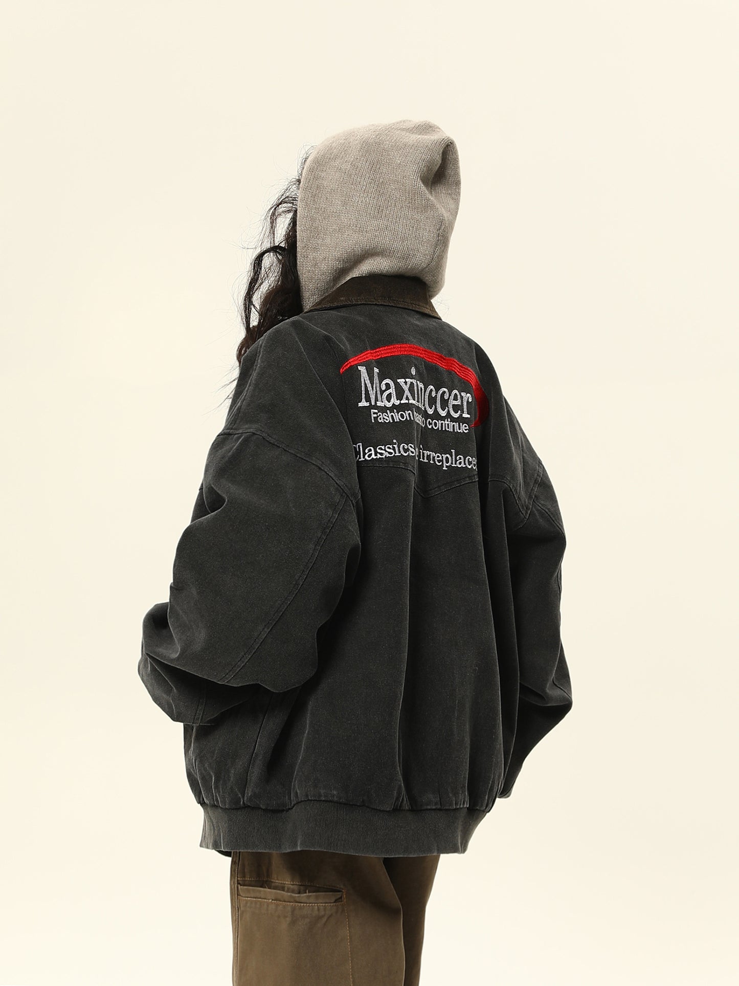 Loose Fit Retro Washed Work Jacket P1329