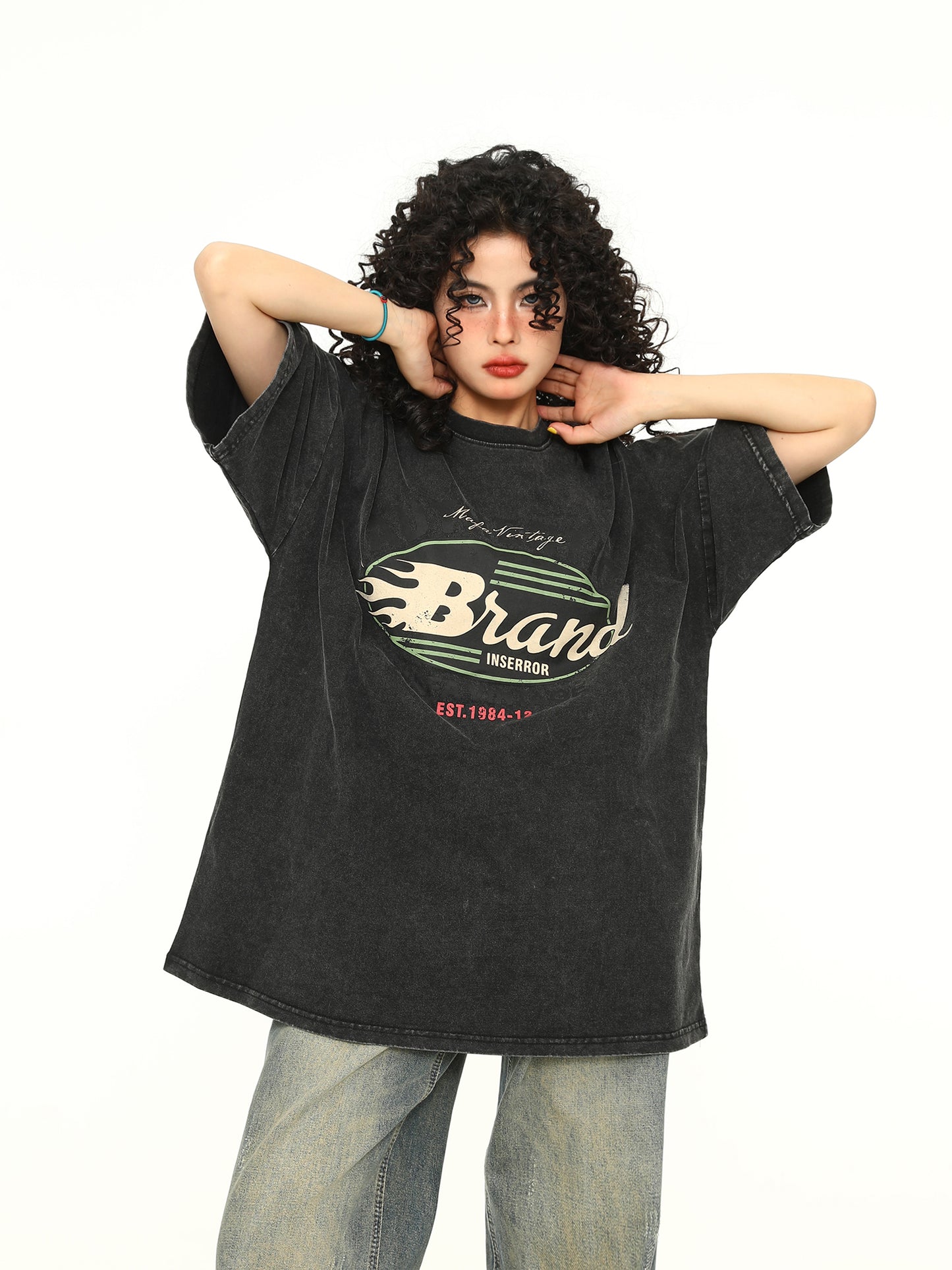 ウォッシュ加工 ダメージ加工 Tシャツ P1634