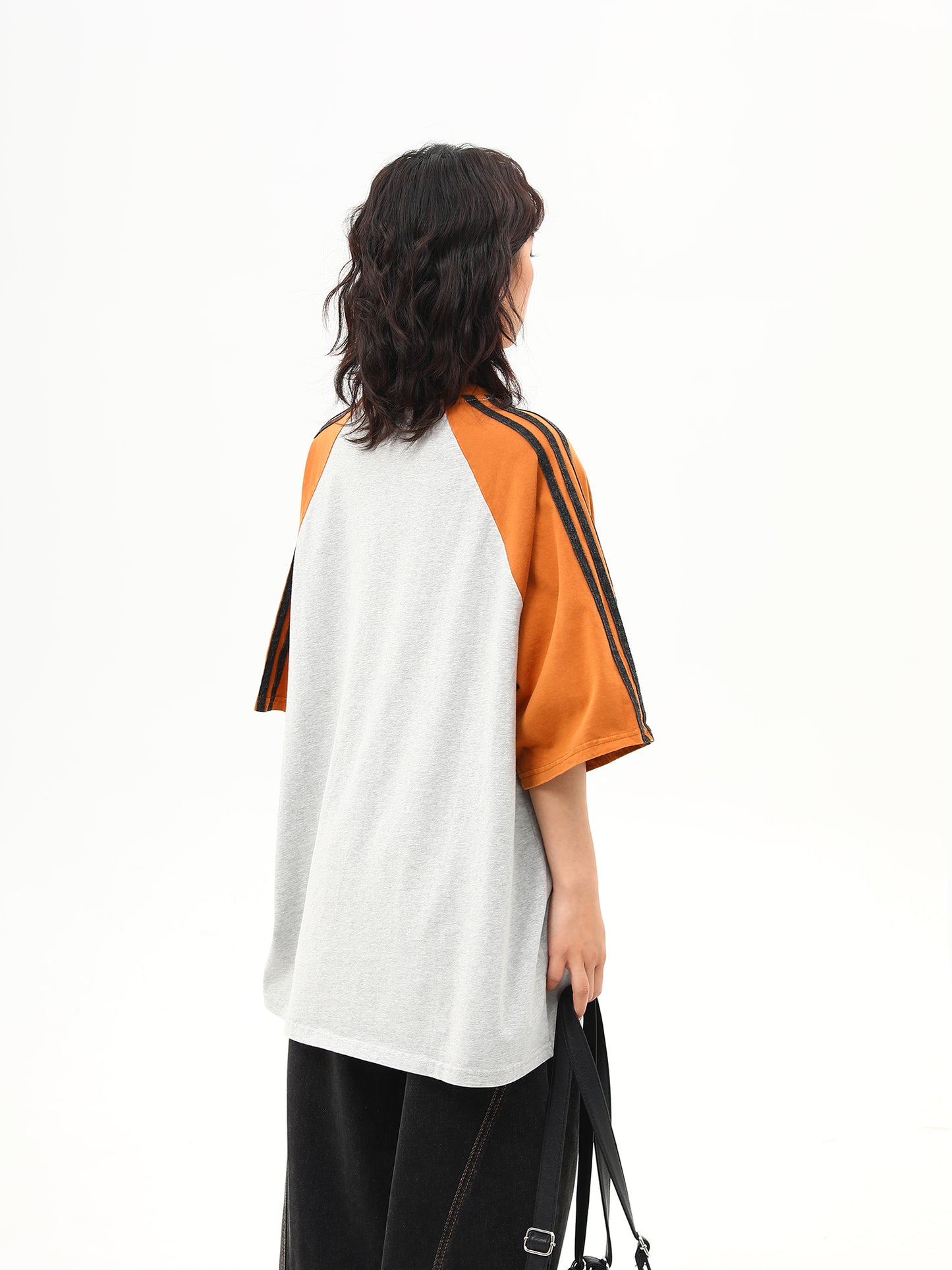 レトロ プリント ラグランスリーブ Tシャツ P2014