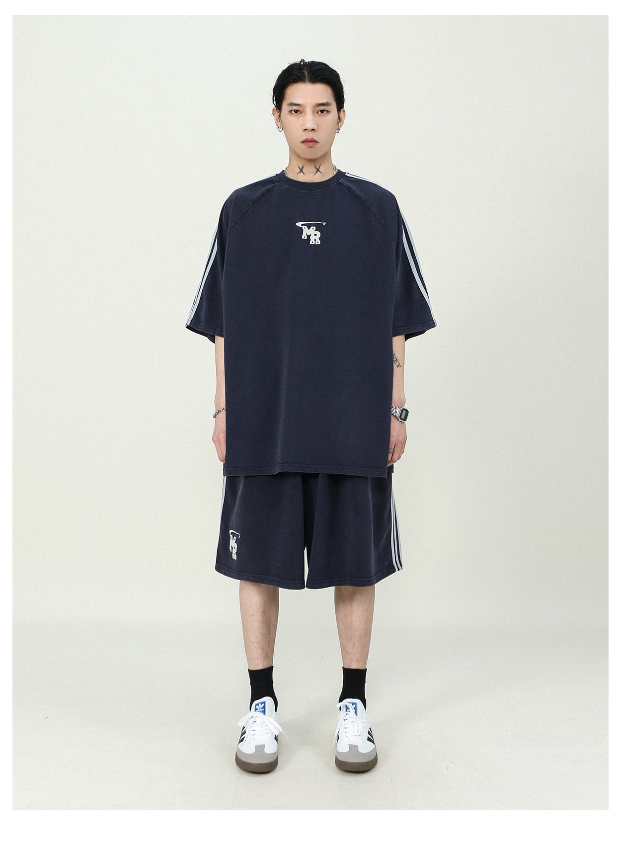 Oversized side line shorts P181