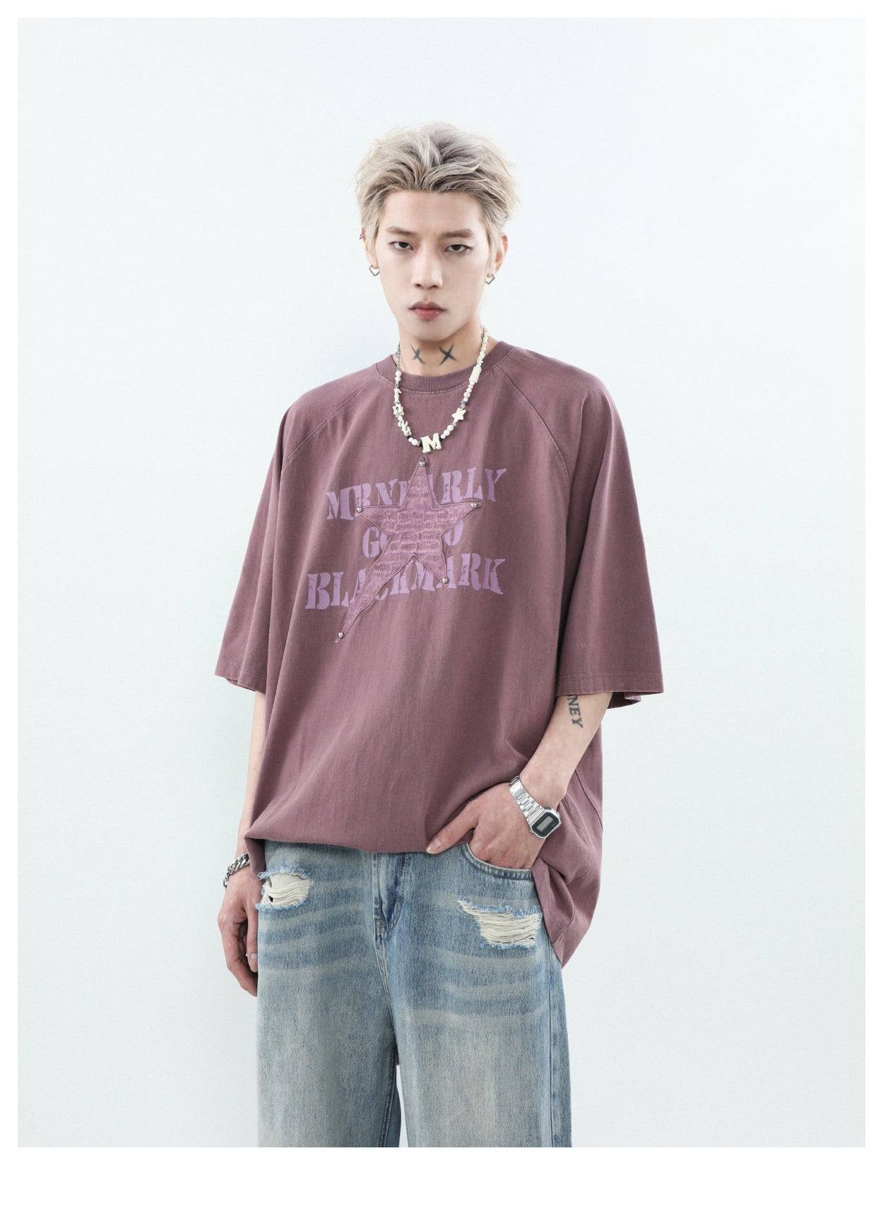 オーバーサイズワッペンTシャツ P178