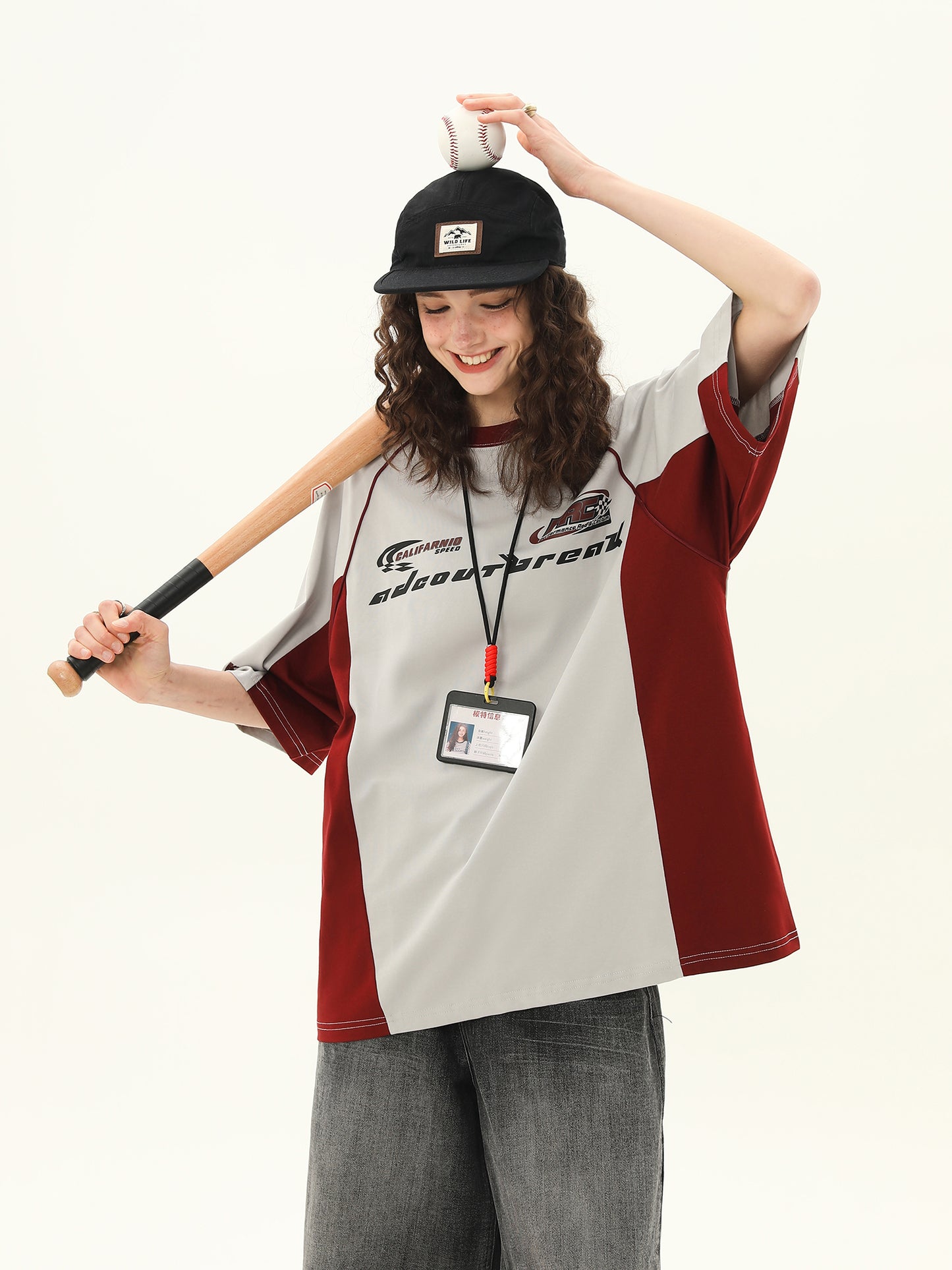 スプライシング コントラストカラー Tシャツ P2104