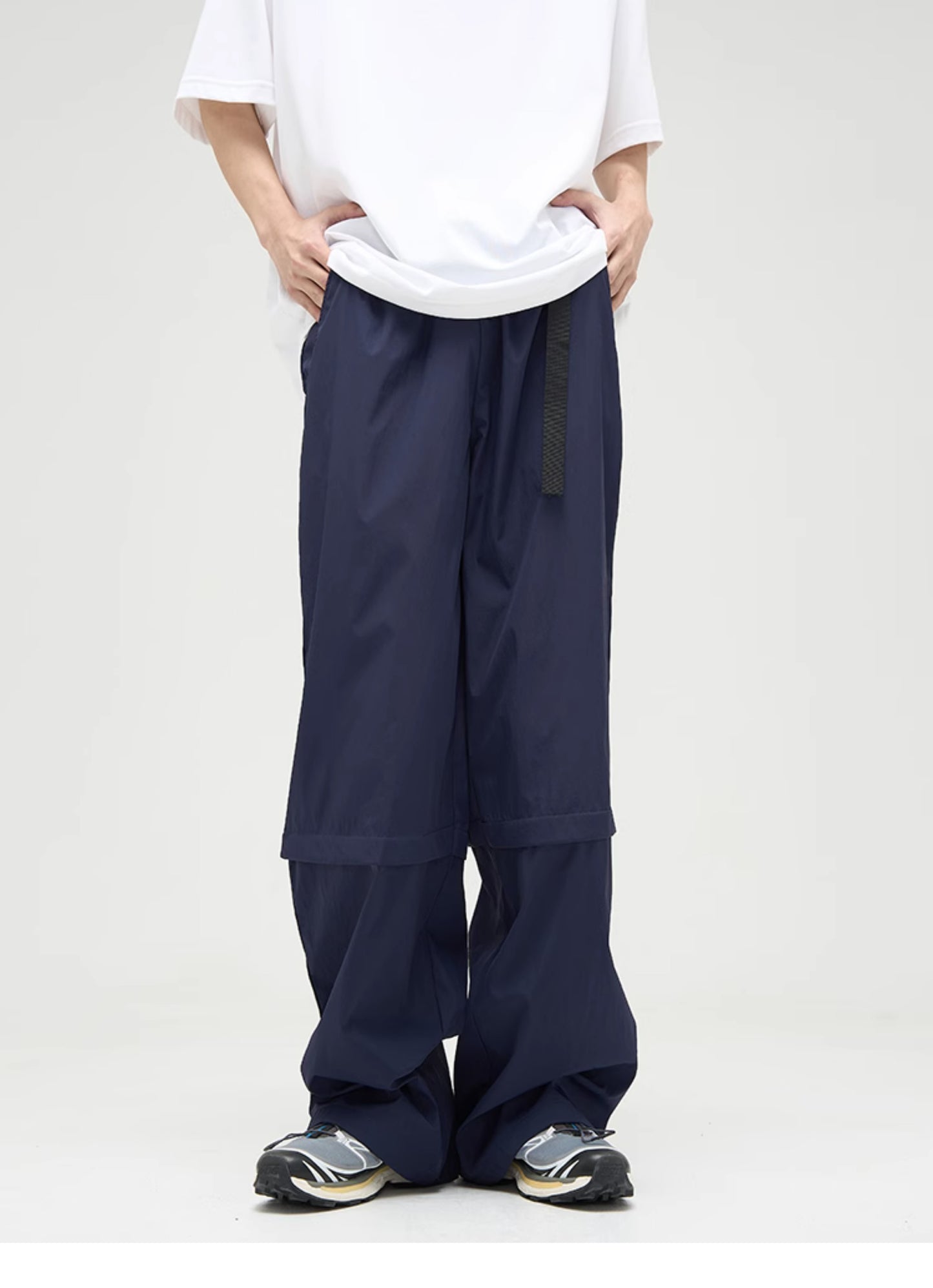 Loose fit side line casual pants P352