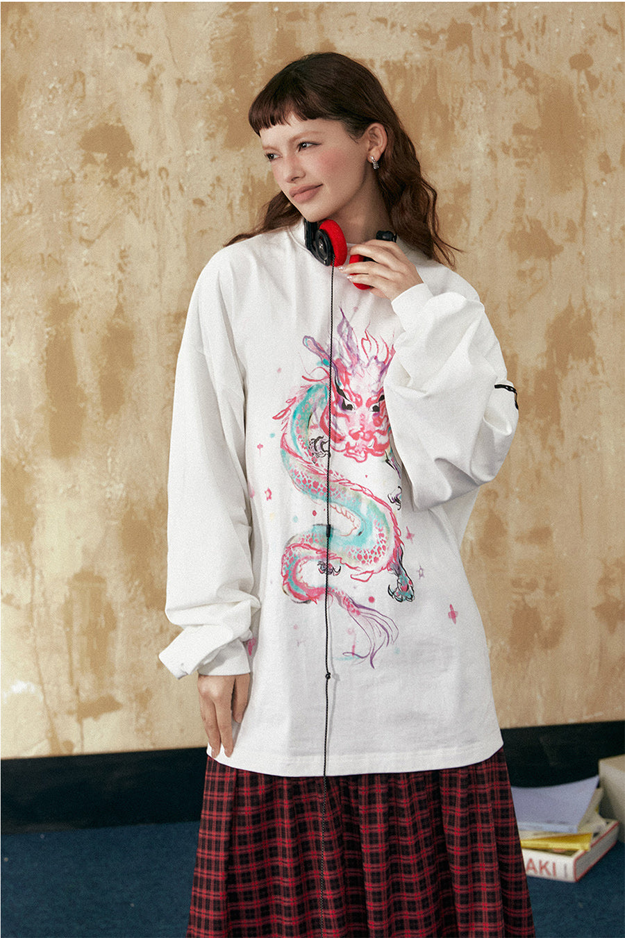 Loose fit long sleeve T-shirt P786