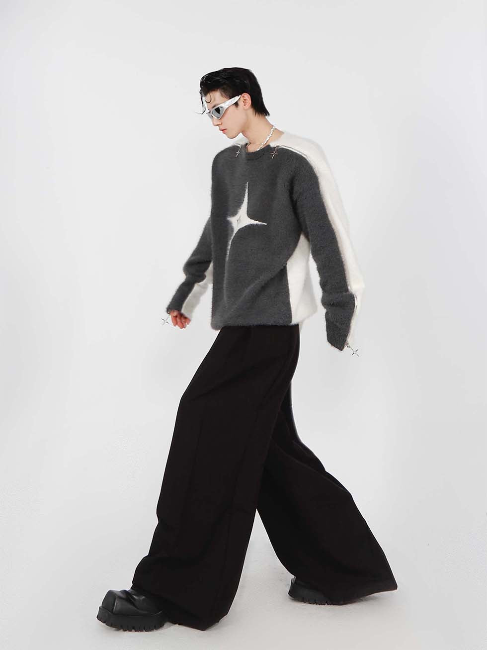 Mohair crew neck sweater P1139