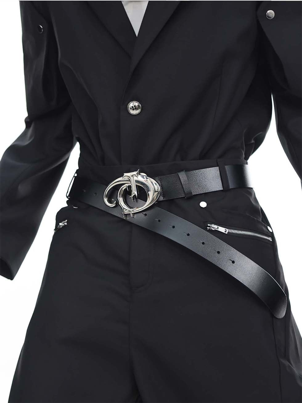 Irregular Metal Logo Belt P1034