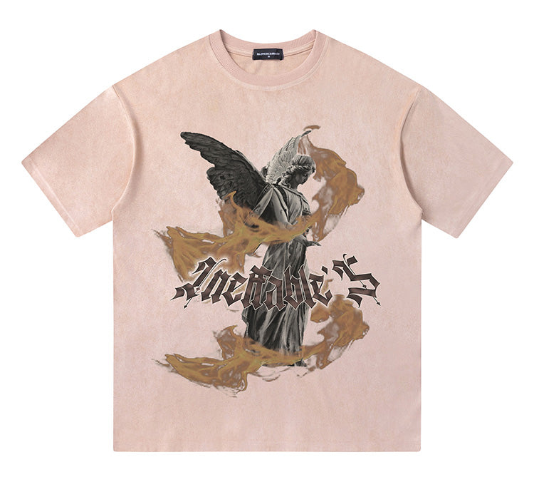 プリント スエード Tシャツ P1532