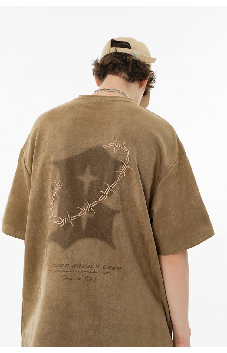 Suede logo T-shirt P095