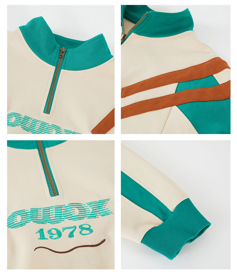 Short length half zip sweatshirt P055