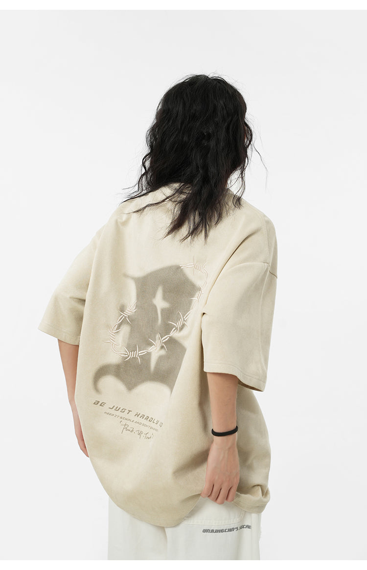 Suede logo T-shirt P095