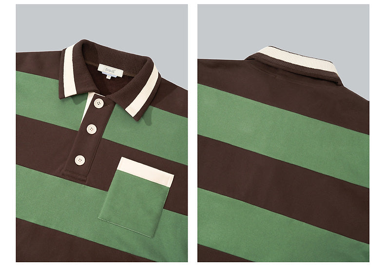 Striped polo sweater P063