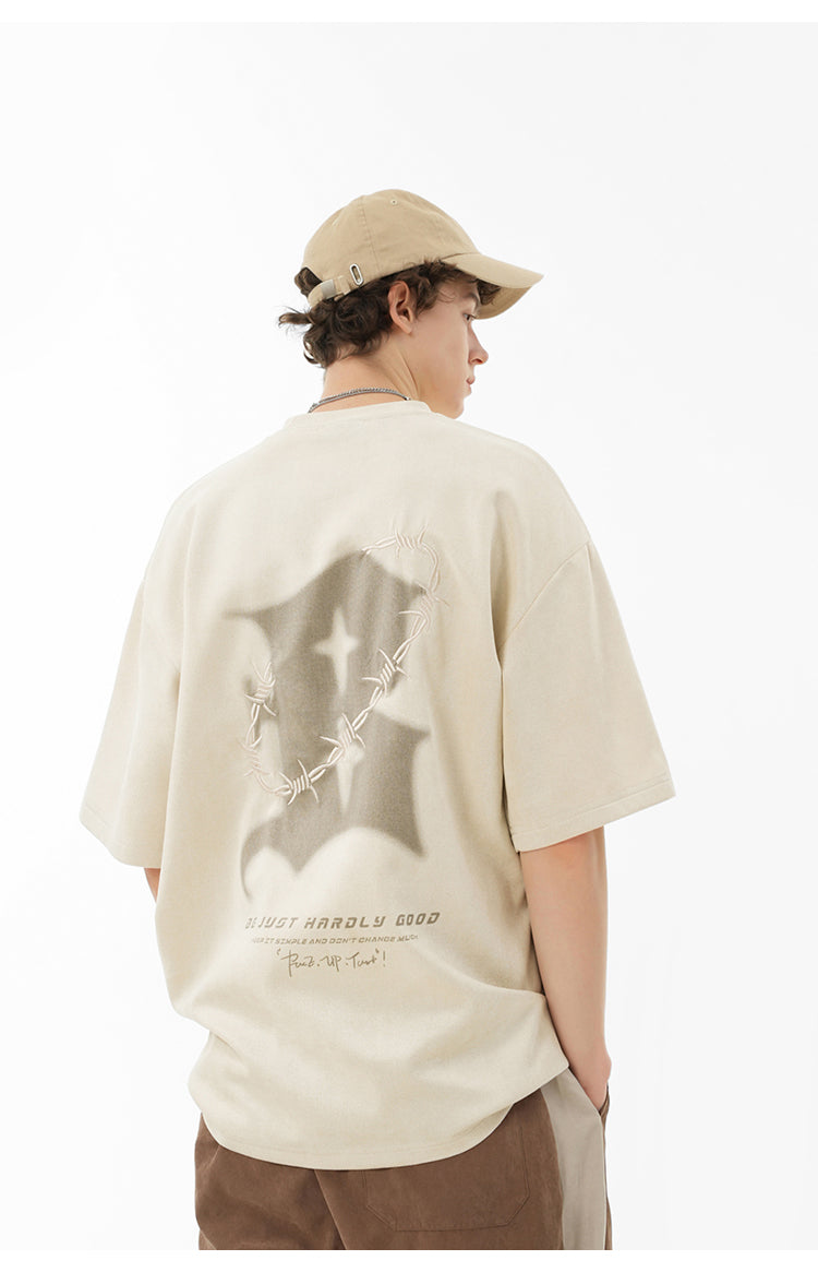Suede logo T-shirt P095