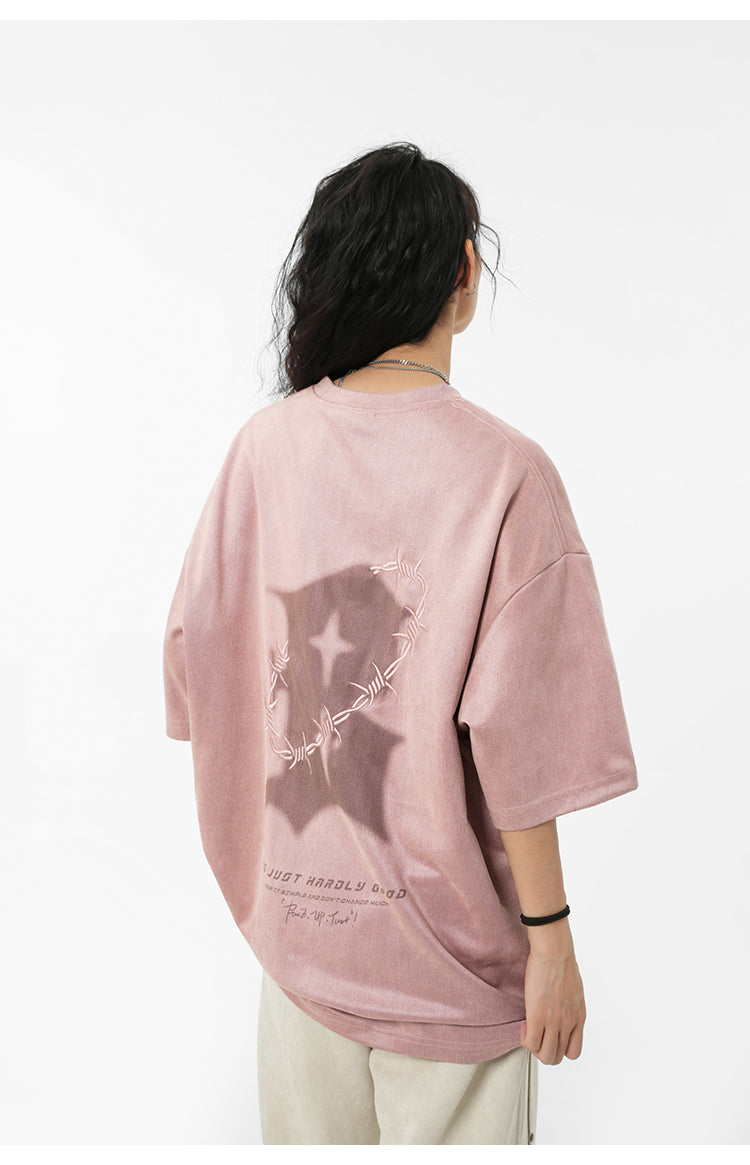 Suede logo T-shirt P095