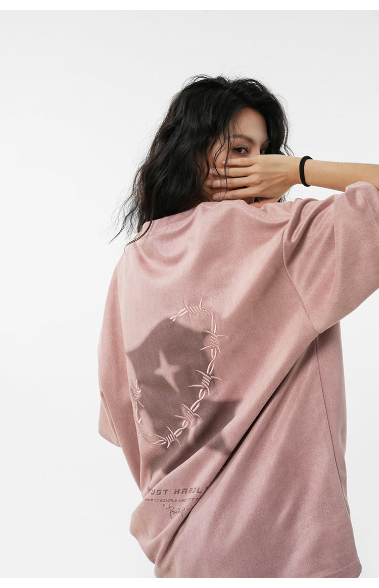 Suede logo T-shirt P095