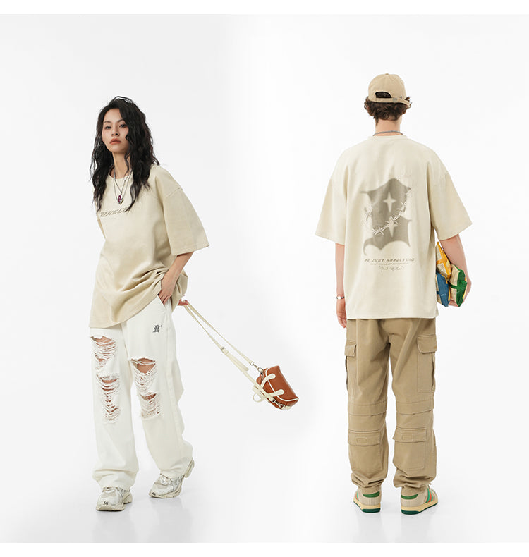 Suede logo T-shirt P095