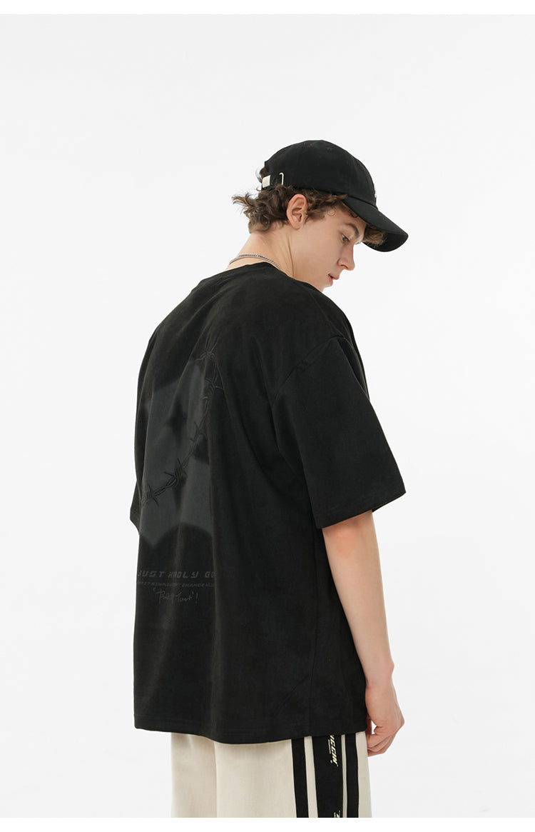Suede logo T-shirt P095