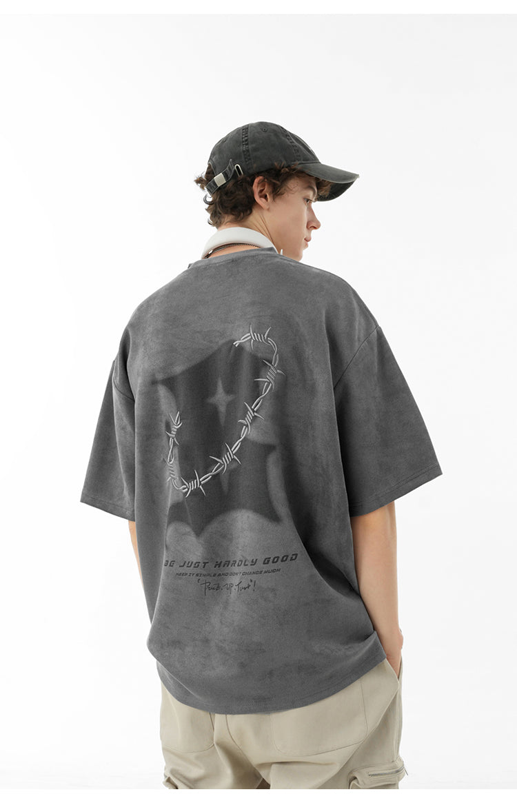Suede logo T-shirt P095