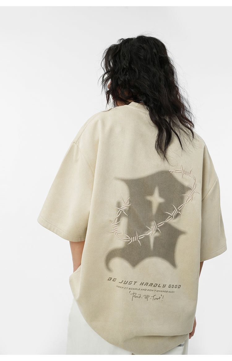 Suede logo T-shirt P095