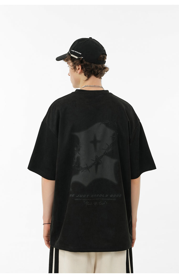 Suede logo T-shirt P095
