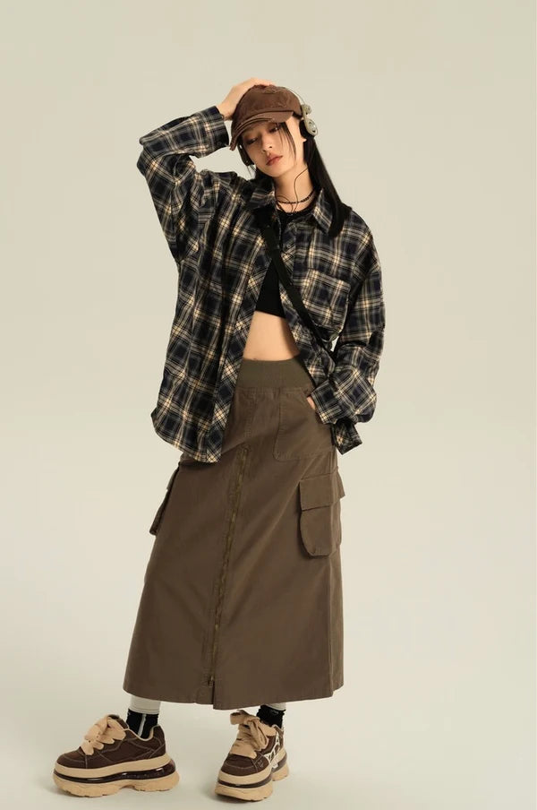 Casual check shirt P035
