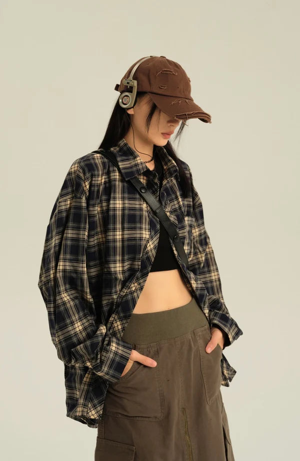 Casual check shirt P035