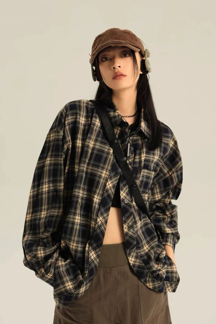 Casual check shirt P035