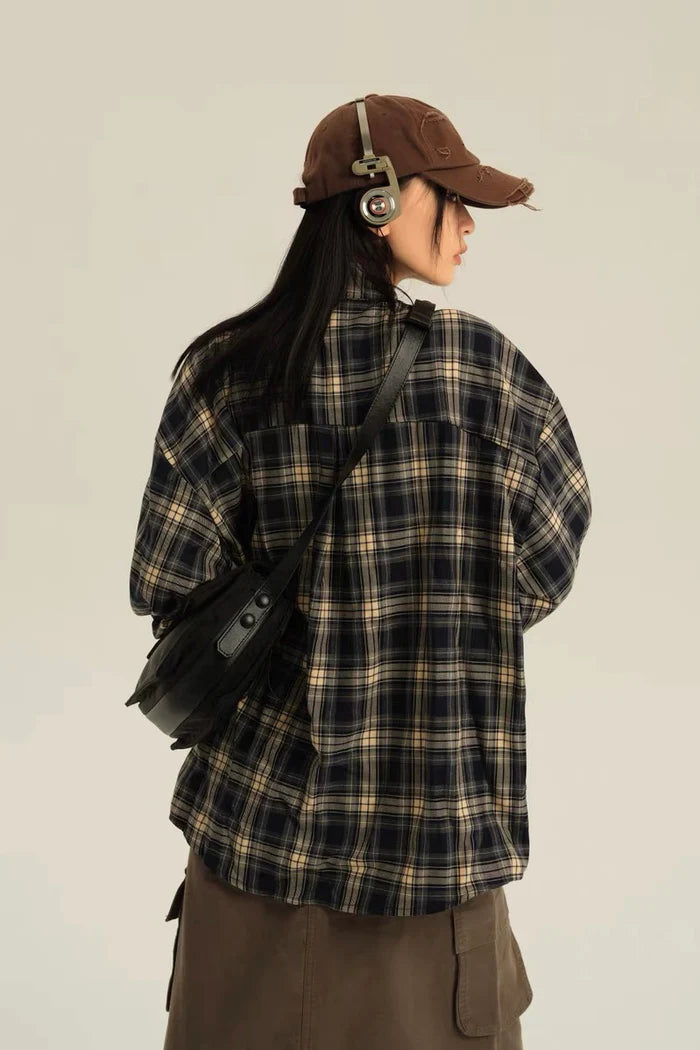 Casual check shirt P035