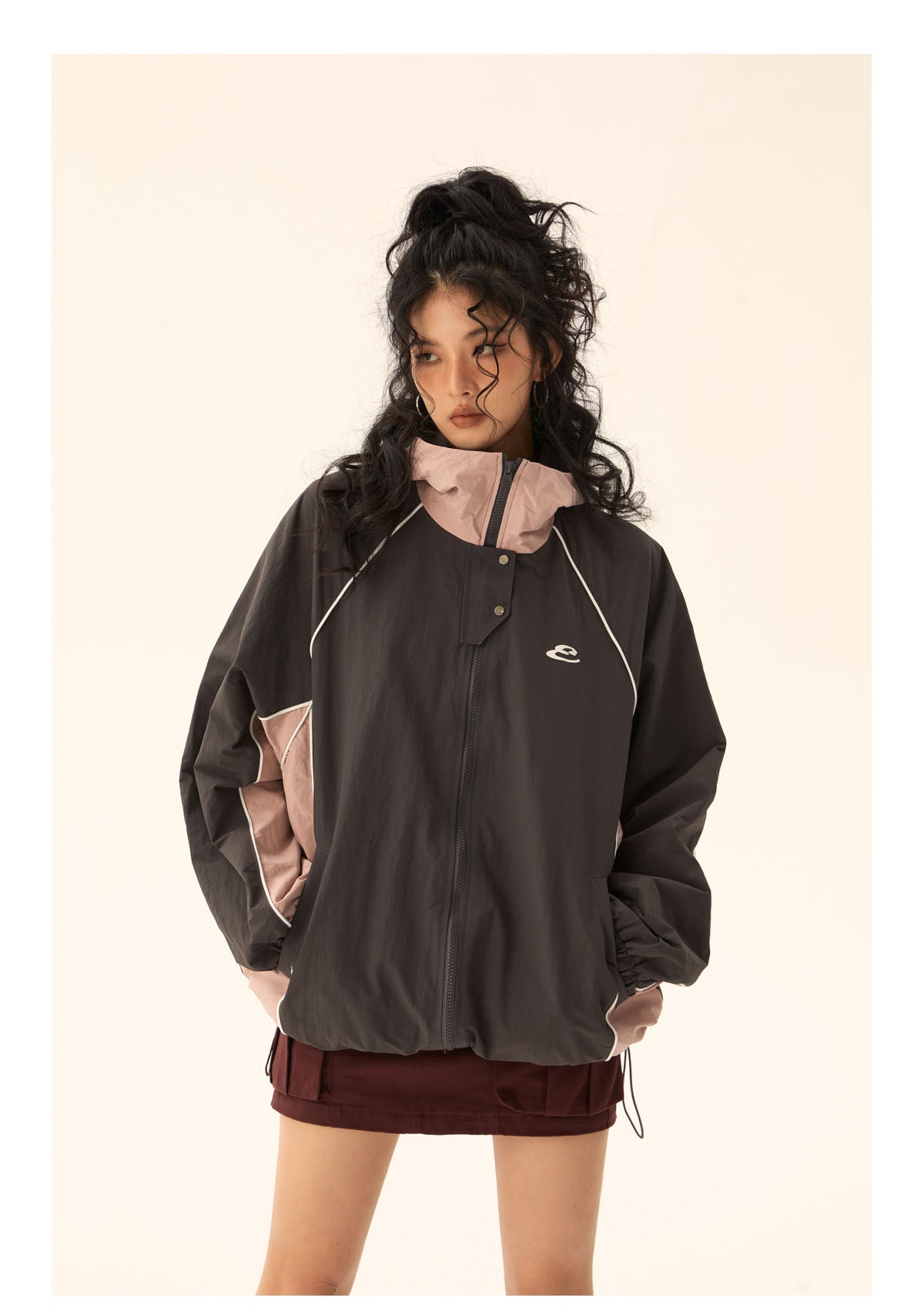 Contrast color outdoor waterproof jacket P467