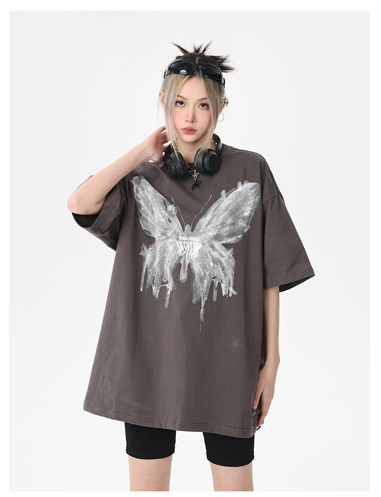 蝶々プリントTシャツ P171