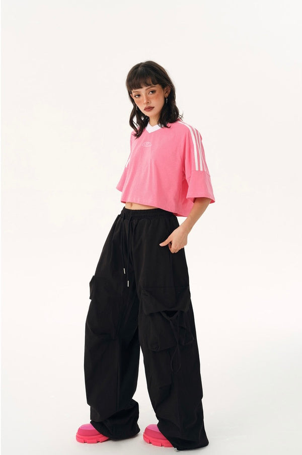 Wide leg cargo pants P154