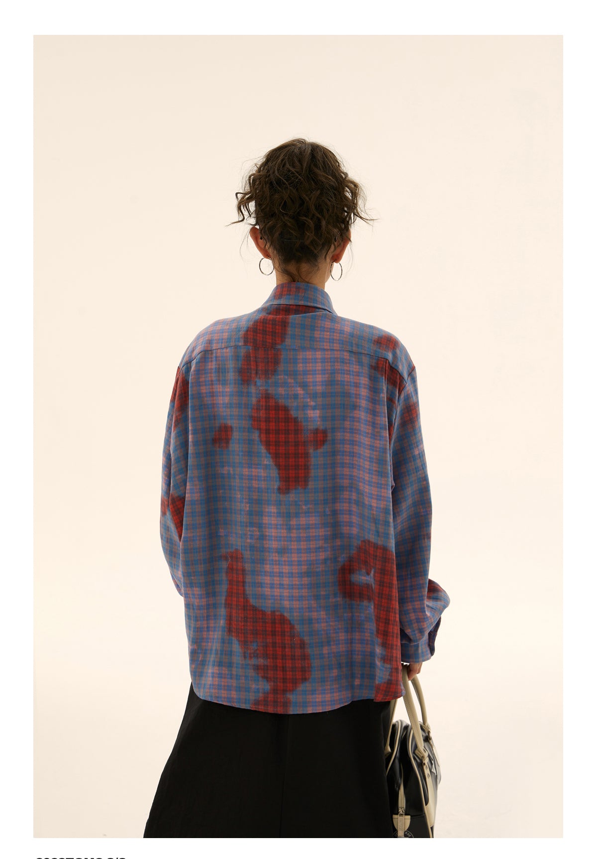 Loose fit spotted design check shirt P249