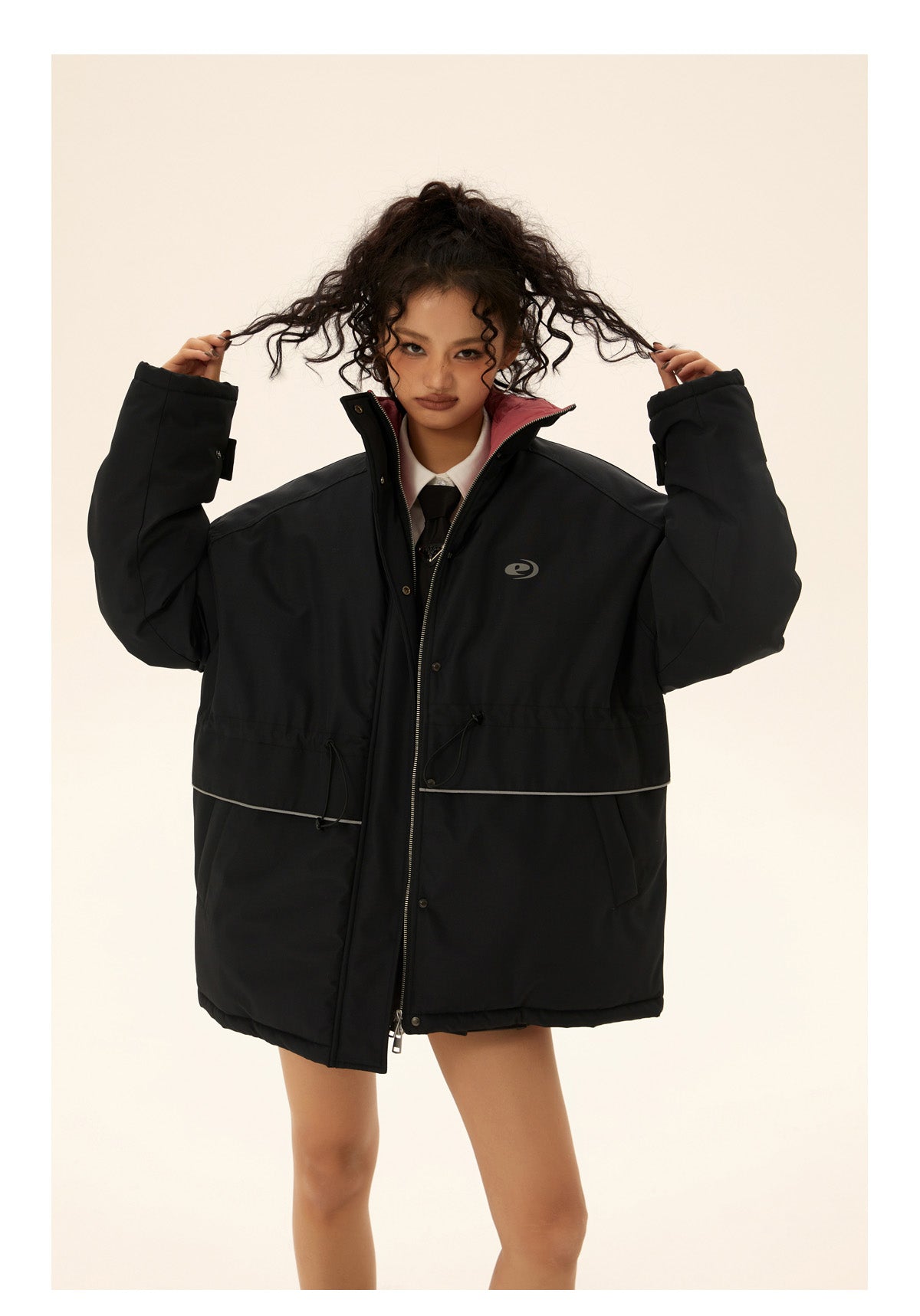 Oversized retro down jacket P562